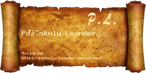 Páskuly Leander névjegykártya